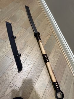 Pole Axe Ninja Warrior Naginata Sword And Case!  Renaissance Ren Faire