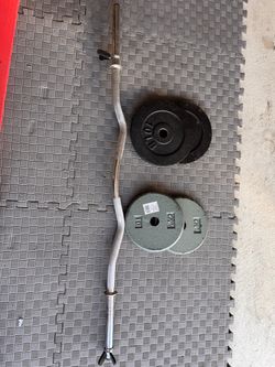 Curl barbell with plates