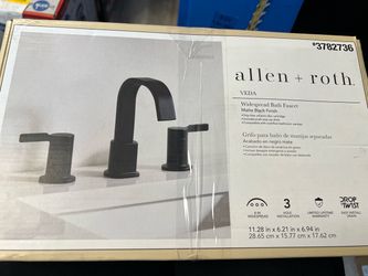 Allen+Roth Veda Matte Black Widespread 2-handle WaterSense High-arc Bathroom Sink Faucet