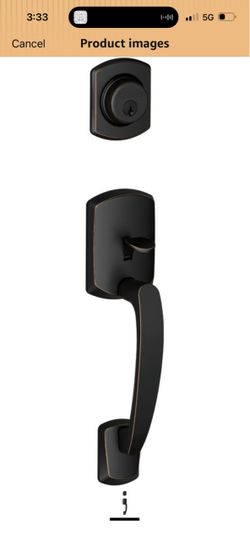 Schlage F58 GRW 716 Greenwich Exterior Half of Handleset Lever, Aged Bronze (Exterior Half Only)
