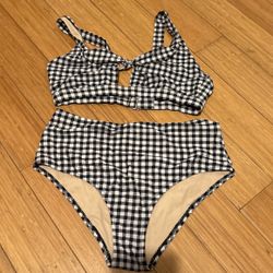 Black And White Plaid Bikini
