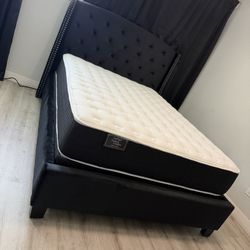 New In Box Queen Bed Frame With Mattress (Read Description Below)