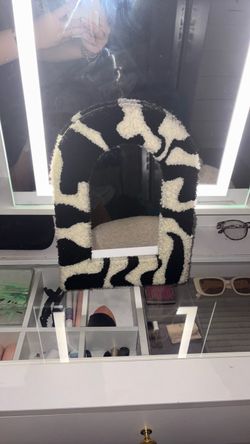 Arch Mirror with Tufted Zebra Frame