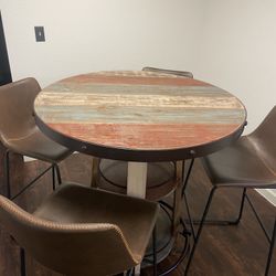 Dining Table And Leather Chairs