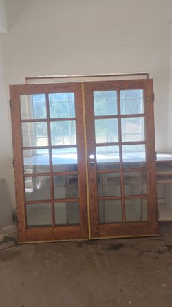 Solid Oak French DBL Door