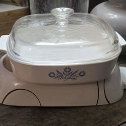 Vintage Corning Ware 9 3/4 x 9 3/4 x 2 Square Dish A-10-B with Dome Lid A-12-C