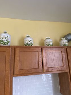Vintage Ceramic Floral Kitchen Canister Set – 4 Piece