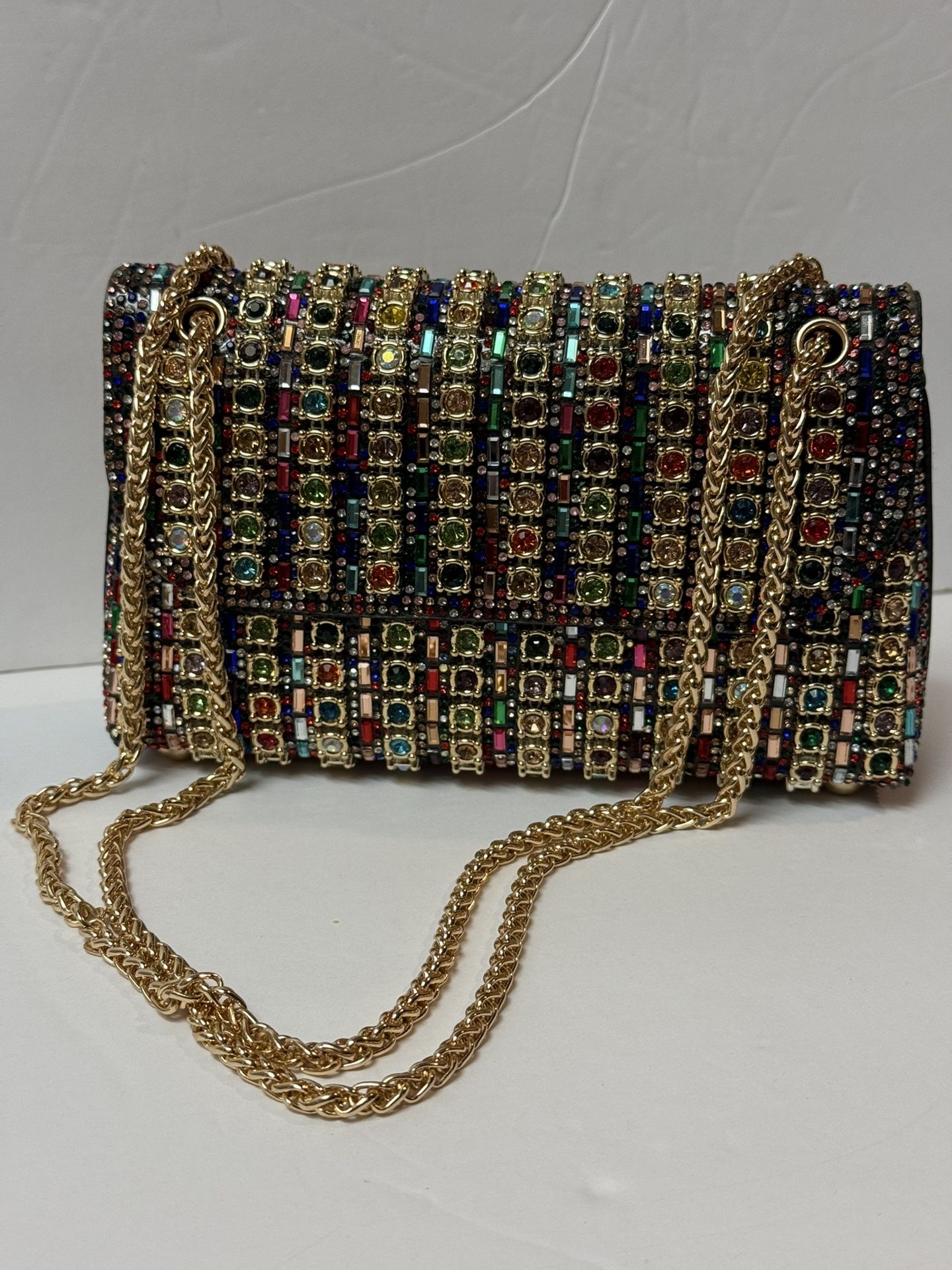 Women Crystal Evening Clutch Chain Shoulder Bag Wedding Party Rhinestone Purse