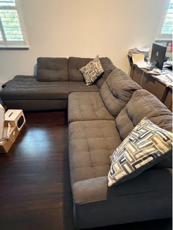 Gray Fabric Sectional Sofa