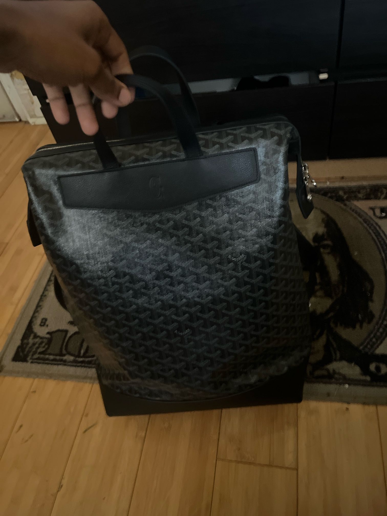 Matte black Goyard bag