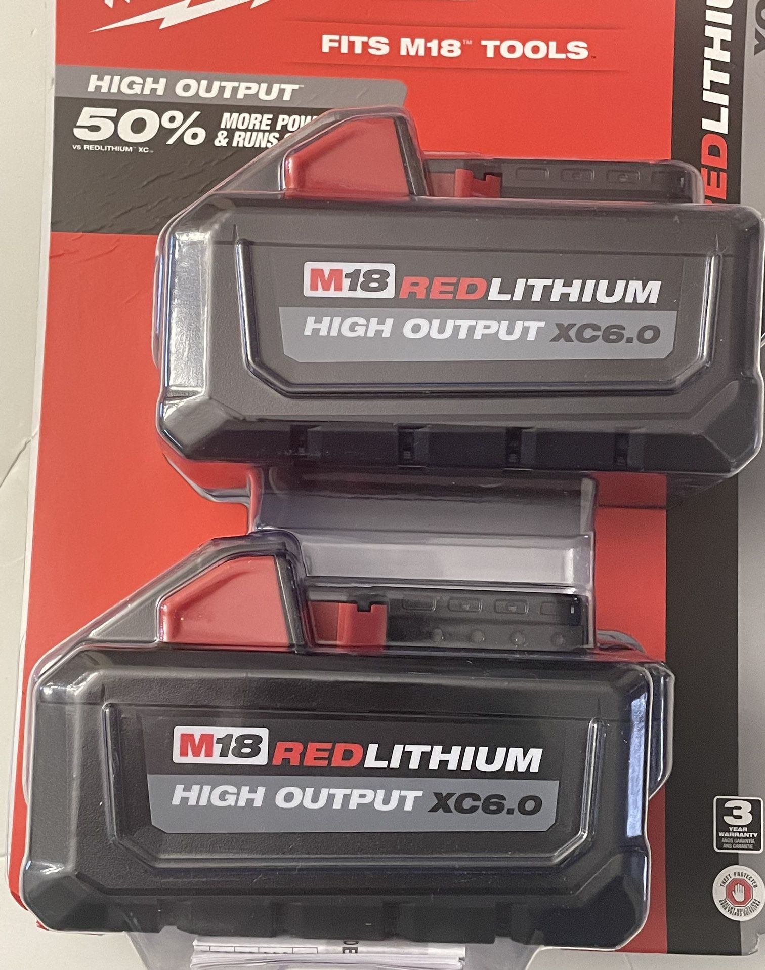 Milwaukee M18 18-Volt Lithium-Ion High Output 6.0Ah Battery Pack (2-Pack)  for Sale in Philadelphia, PA OfferUp
