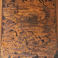 Unique wood burned table