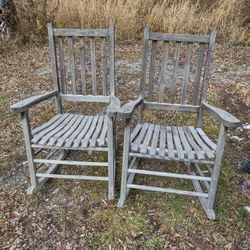2 Solid Wood Rocking Chairs