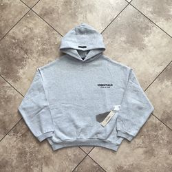 Fear of God Essentials Fleece Hoodie Light Heather Gray (With Pockets) Size XS