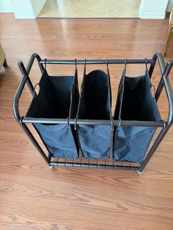 3-Bag Laundry Sorter with Metal Frame