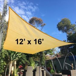 Brand New $35 Rectangle 12x16 ft Sun Shade Sail Outdoor Canopy Cover w/ Ropes (Gray or Beige color)