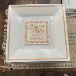 Dinnerware Plastic Plates 120 Count REUSABLE HEAVY