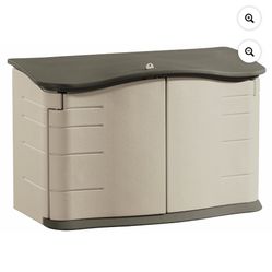 Rubbermaid Horizontal Storage Shed, Olive & Sandstone 58.5"L x 35.8"W x 11.8"H  49.7lbs New 200$ Pick up Phoenix 43rd ave and Indian School 