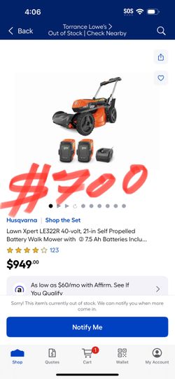 Husqvarna | Shop the Set Lawn Xpert LE322R 40-volt, 21-in Self Propelled Battery Walk Mower with @ 7.5 Ah Batteries Inclu..