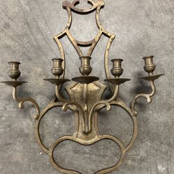 Vintage  Brass Heavy Candelabra 