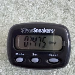 SilverSneakers Digital Pedometer Step Counter With Sportline Walking Guide Book