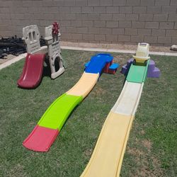 5 Kids Chairs $10, Little Tikes Climber Slide $20, Step 2 Kids Roller Coaster No Car Included $40 See All Photos 