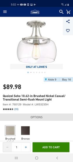 Transitional semi- flush mount light