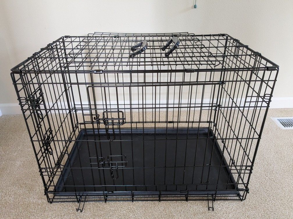 Dog Crate With Double Doors And Divider