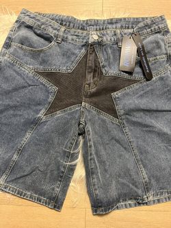 Romwe Star Denim Jorts