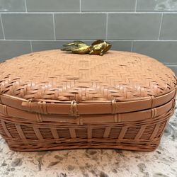 Koi Antique Sewing Basket 