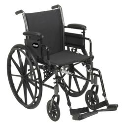 drive Cruiser III - Lightweight Wheelchair Dual Axle Desk Length Arm Black Upholstery 20 Inch Seat Width Adult 350 lbs. Weight Capacity 

