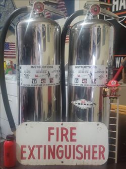 1970's Chrome Fire Extinguishers