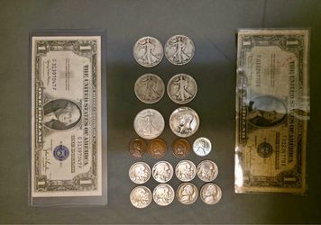 Nice RARE US Silver + 120+ year old Indians + WW2 Nickels + Silver certificates LOT -
