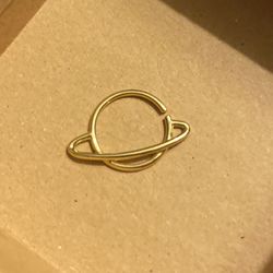 14 K Gold Saturn Cartilage Hoop #1 Piece From My Collection Brand New  