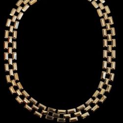 Vintage Avon 1985 Choker Bold Links  Necklace Gold Tone 18” 