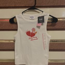 Brand New Strawberry Shortcake White Sleeveless Tops Sizes XXS & M Juniors $5.00 Each 