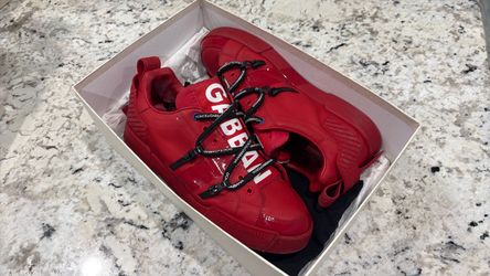 Dolce & Gabbana Red Leather Sneakers