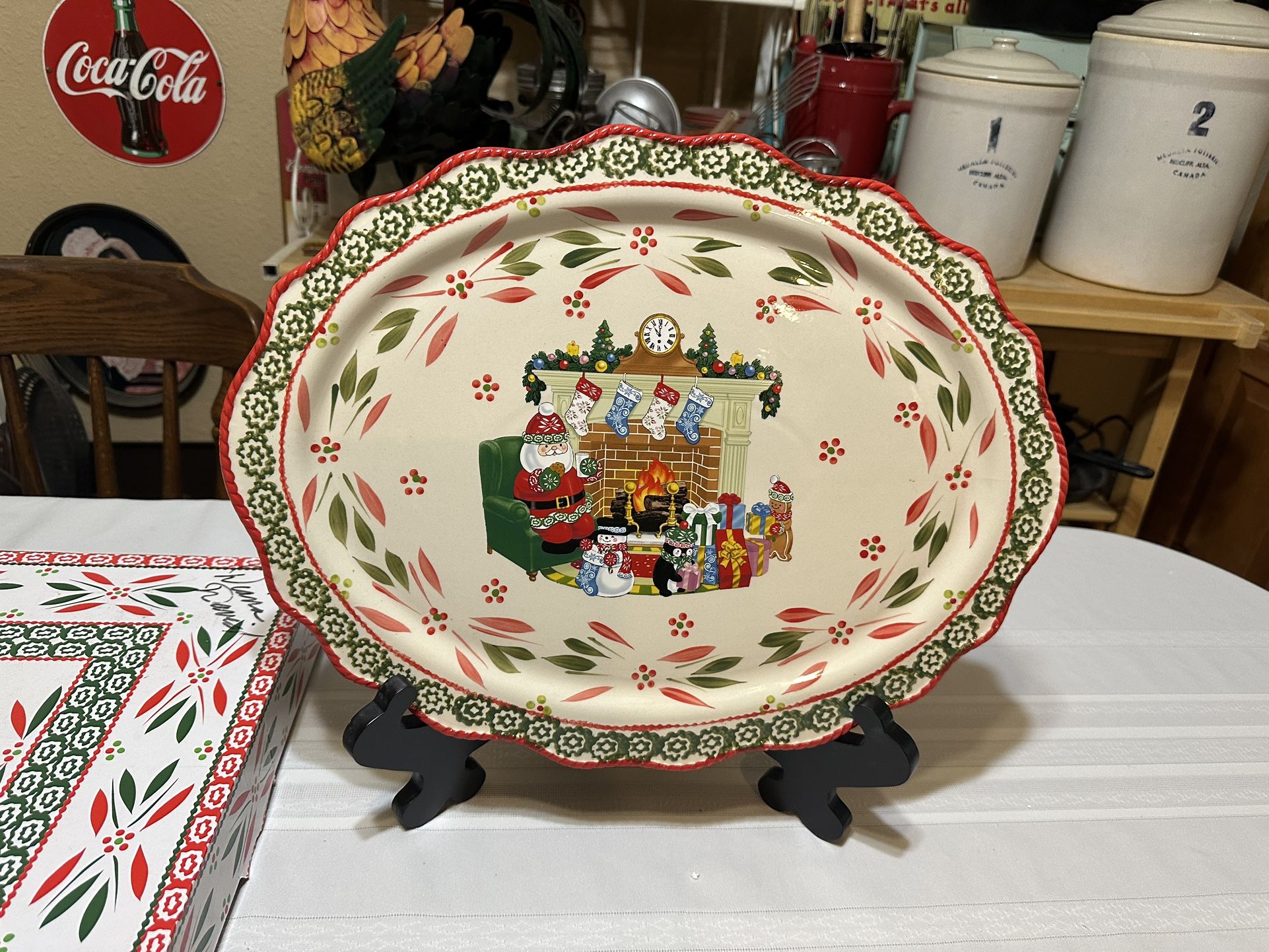 Temptations By Tara Christmas Serving Platter Holiday Decor