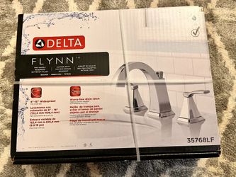 Delta  Flynn Chrome 2-handle Widespread WaterSense High-arc Bathroom Sink Faucet with Drain