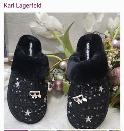 Karl Lagerfeld Black Tweed Logo Shoes !!!! 