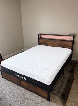 Queen Mattress & Modern Bed Frame $600 or BEST OFFER