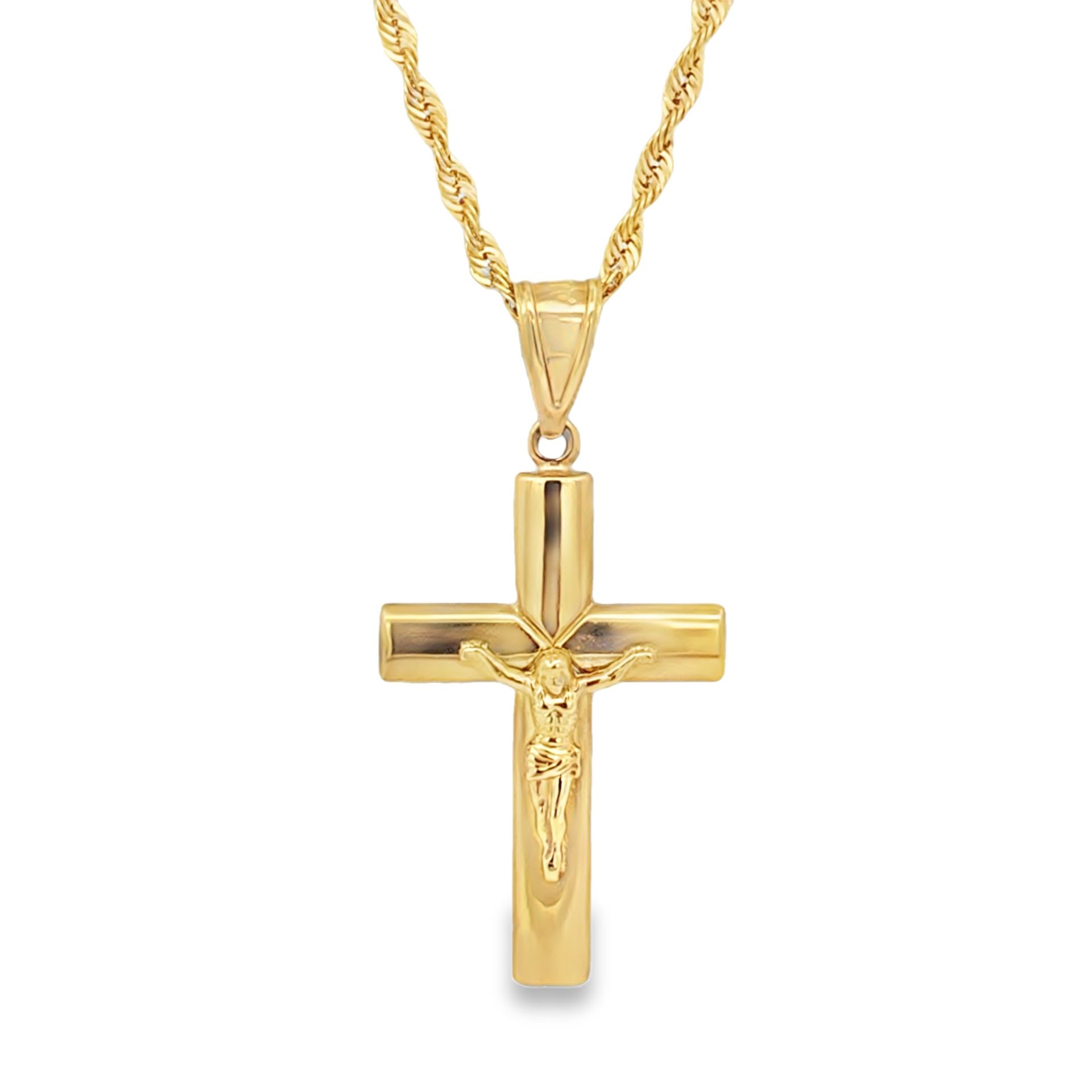 10k Yellow Gold Cross Pendant Necklace