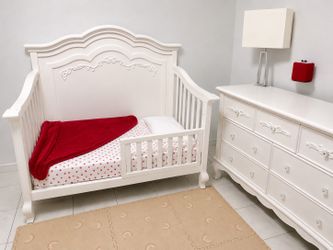 White Convertible Nursery Set – Crib & Dresser | Excellent Condition