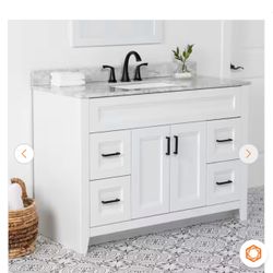 ‼️ Ridge 48 in. W x 22 in. D x 34 in. H Bath Vanity Cabinet in White