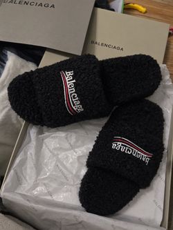Balenciaga Furry Slide Sandals