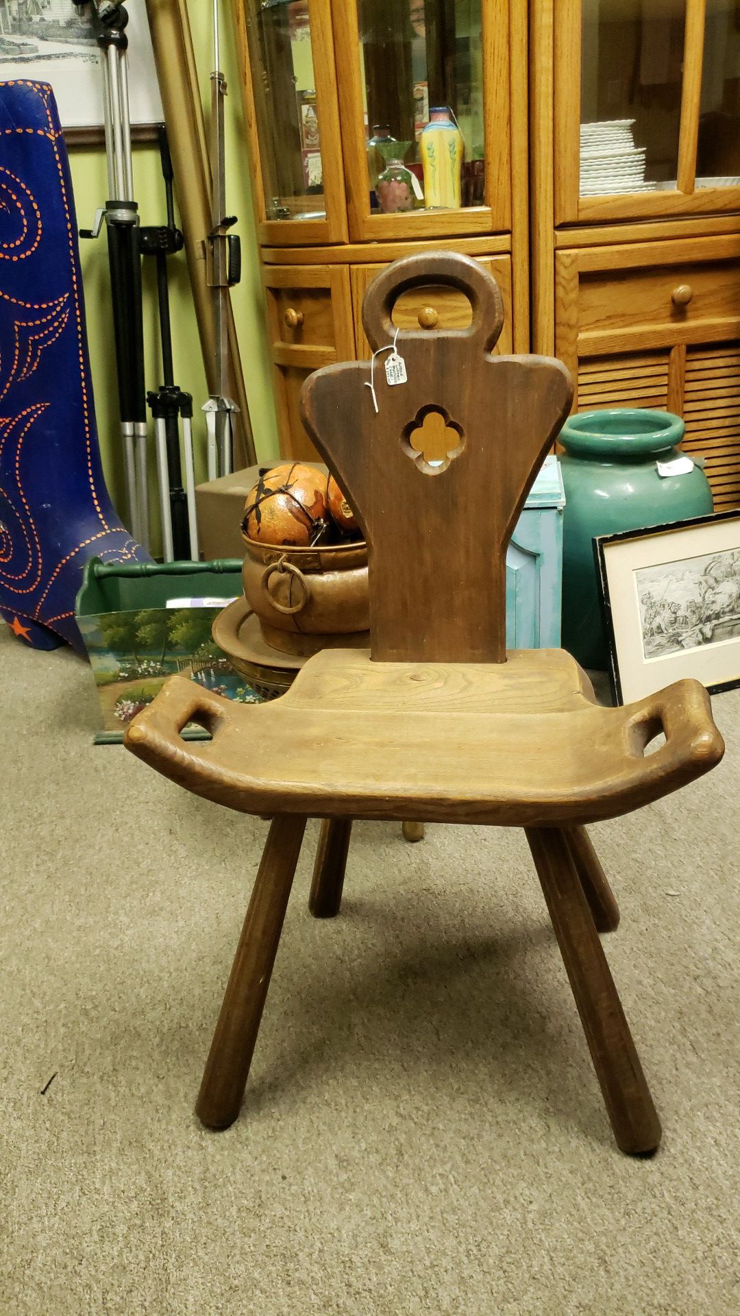 Antique Wooden Birthing Chair/Stool