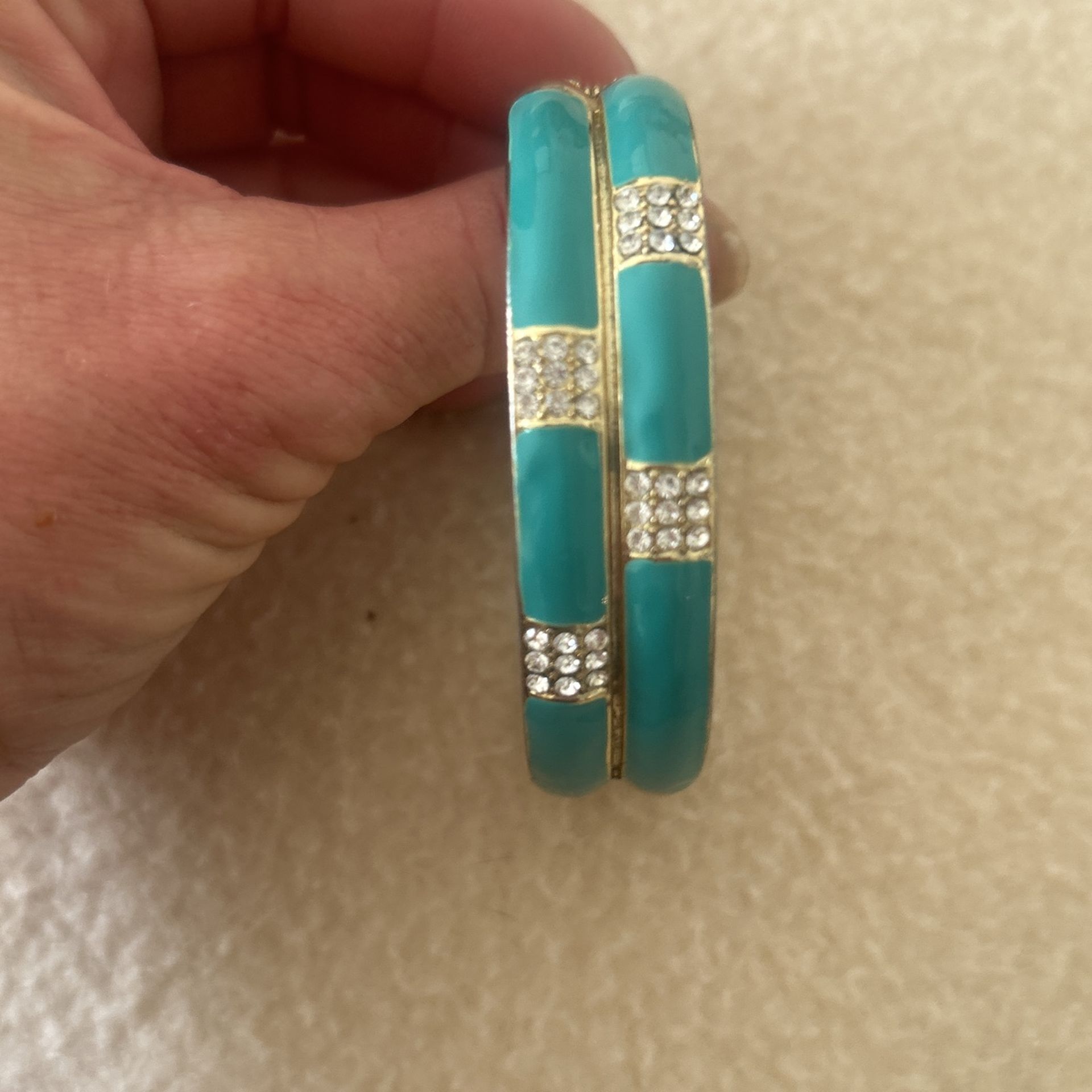 Bangle Bracelet Yellow Enamel With Diamond Accent