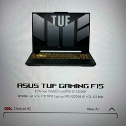ASUS TUF GAMING F15 With 16GB Rm And RTX 3050 Graphics 