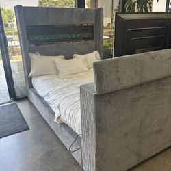 Queen Size Bed Frame With Mattress / Tv Rack Included 