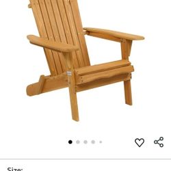 VINGLI Folding Adirondack Chairs Wood Lawn Chair Wooden Lounger 350 LBs Support Fire Pit Seating Natural Finished Weather Resistant Indoor Outdoor Fur